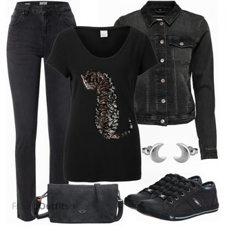 Canvas Outfit mit Schwarz Sneaker Skateschuh/Sneaker Low Mustang "Toller Look für die Freizeit"