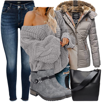 Classic Motorrad Outfit mit Grau/Braun/Dunkelgrau Chelsea Boot/Sommerstiefelette/Leder Stiefelette/Winter Stiefelette/Lederjacke/Biker Boot/Gefütterte Stiefelette/Flache Stiefelette Rieker "Outfit für den Herbst"Look: Classic, Unisex, Smart Casual, Outdoor, Schön, Laufen, Motorrad, Reiten