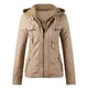 Lederjacke Kunstlederjacke Damen Herbst Winter Motorrad Jacke Bomberjacke Bikerjacke mit Reißverschluss Frauen Übegangsjacke Fashion Kurze Oberteile Coat