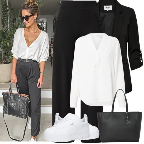 Kombinace Bílá/Krémová Blůza s knoflíčkem/Halenka s Dlouhým Rukávem/Halenka se Stojatým Límcem/Slip-on Halenka/Oversize Halenka SELECTED FEMME