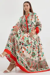2423 Authentic Patterned Dress - Red