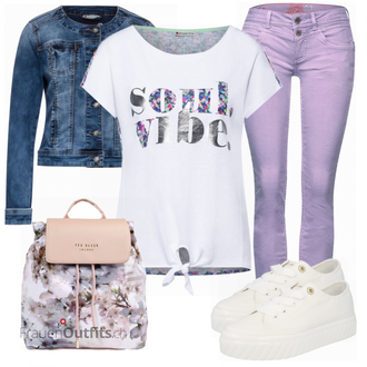 Outfit mit Grau Rucksack Ted Baker "Perfekt für den Frühling"
