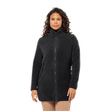 Schwarz Oversize Fleecejacken für Damen image