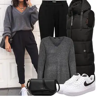 Herbst Outfits Coole mit Schwarz Isolationsweste/Daunenweste/Puffer Weste Navahoo "Perfekt für die Freizeit"Look: Coole, Western, Outdoor, Chill, Rad, Indoor, Empire, Dad, Kuschel, Sportlich, Premium, Overdressed, Lack, Elegant, Softgirl, Nahtlos, Workwear