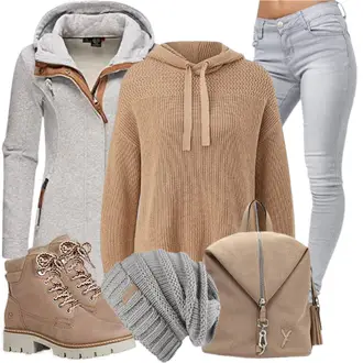 Outfit mit Grau Sweatjacke Ragwear "Cooles Winter Outfit"