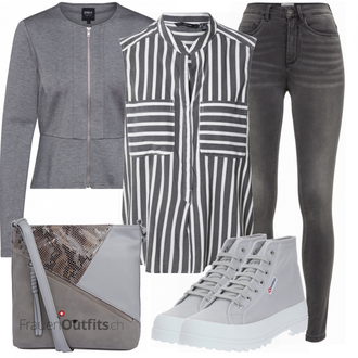 Outfit mit Grau Sneaker Superga "Leichtes Outfit"