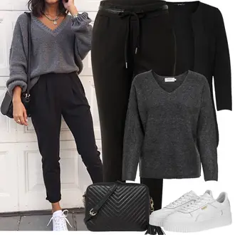 Carina Outfit sa Bijela/Bež Tenisica s platformom Puma "Proljetni Outfit"