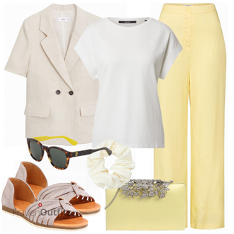 Outfit mit Grau T Shirt someday "Elegantes Sommer Outfit"