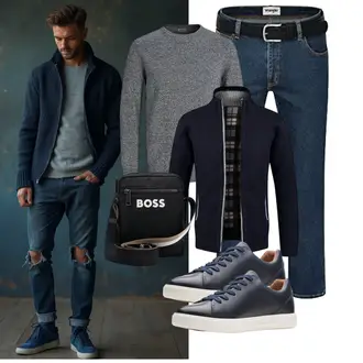 Laufen Winter Outfit mit Dunkelblau Glestore "Freizeit Outfit"Look: Laufen, Freizeit