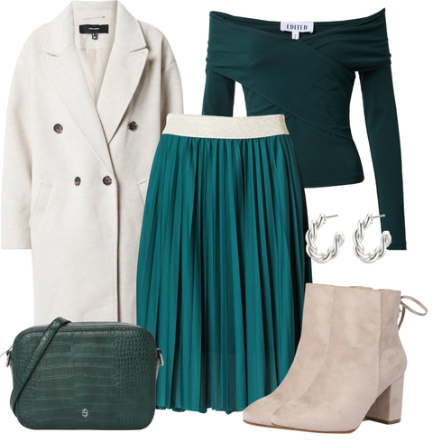 Beige/Braun High Heels Stiefelette/Schnürstiefelette/Gefütterte Stiefelette/Sommerstiefelette/Winter Stiefelette About You kombinieren mit Weiß Schmuck Pilgrim
