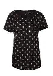 s.Oliver Damen 120.10.005.12.130.2038357 T-Shirt, Black All Over Pri, 38