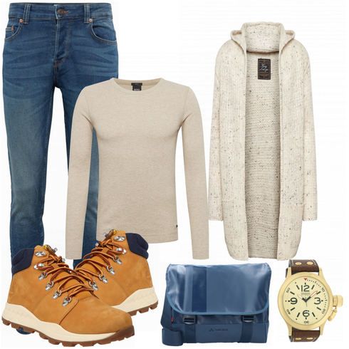 Gelb Stiefel Timberland kombinieren