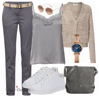 Outfit mit Grau EDC by Esprit "Edited Cardigan"