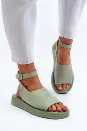 FG2 Comfortable Women's Platform Sandals Green Rubie