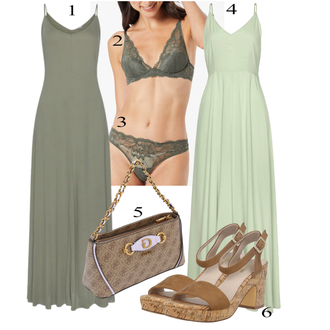 tenues avec Vert/Vert clair Bureau de Mariage Civil Robe/Robe Empire/Robe en Chiffon/Robe d'Invité du Bureau de Mariage Civil/Robe de Confirmation/Robe Plissée/Robe Longue/Robe d'Été Longue/Robe de Demoiselle d'Honneur/Robe Longue Lascana "tenues parfaite"
