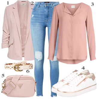 tenues avec Rose Chemisier Business/Chemisier uni/Chemisier à Bouton/Veste en cuir/Top Chemisier/Chemisier à Col Montant/Chemisier en Soie/Body Chemise/Chemisier-tunique/Chemisier à Manches Longues/Chemisier Long/Chemisier à Enfiler/Chemisier Grande Taille Vila "tenues parfaite"