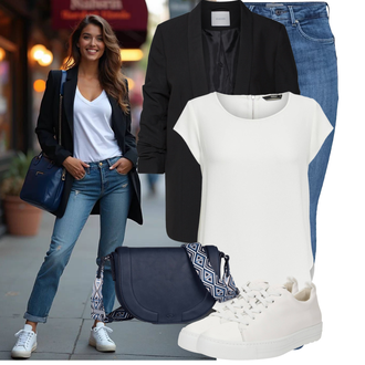 Nabori Outfit sa Crna Pieces "Moderan outfit za slobodno vrijeme"