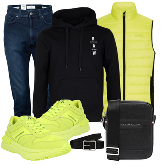 Outfit mit Grün Sneaker/Leder Sneaker Calvin Klein Jeans "Leichtes Outfit"