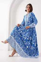 2423 Authentic Patterned Dress - B. Indigo