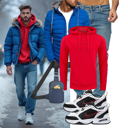Blau/Hellblau Jacke mit Seitlichem Reißverschluss/Daunenjacke/Steppjacke/Winterjacke/Kapuzenjacke shownicer kombinieren