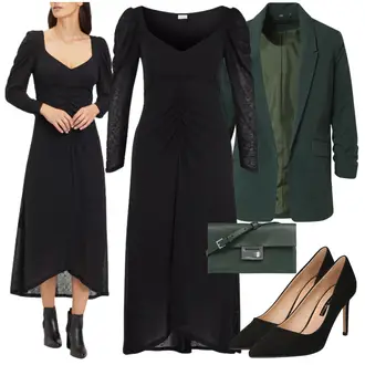 Party Outfits mit Schwarz Kleid Große Größe Lascana "Outfit für die Party"