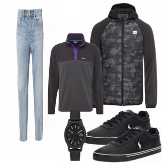 Outfit mit Weiß Uhr Lacoste "Patagonia"
