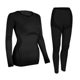 COLDY SET Women's thermal white, black, large. L/XL