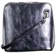 Primo Sacchi Damen Italienisches Leder Handgemacht Klein/Mikro über Leichensack oder Umhängetasche Handtasche Metallisch Grau