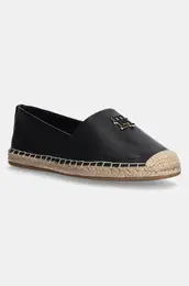 Usnjene espadrile TH LOGO LEATHER ESPADRILLE rna barva, FW0FW08540