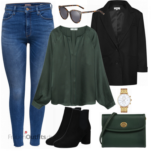 Schwarz Stiefel About You kombinieren mit Grau Uhr Kapten & Son