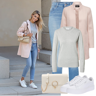 Outfit mit Weiß Sneaker Low/Plateau-Sneaker/Schmaler Sneaker/Sneaker Mit Lochmuster Puma "Perfekter Look für den Frühling"