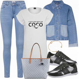 Outfit mit Blau Sneaker Tommy Hilfiger "About You"