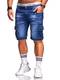 Rello & Reese Herren Destroy Designer Shorts Jeans Kurze Hose Sommer Bermuda (W32, Cargo 1916 (Blau))