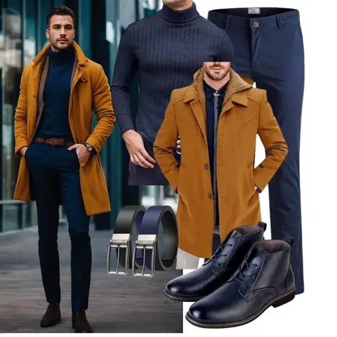 Braun/Beige Mantel Trenchcoat/Schmal Geschnittener Mantel/Mantel mit Reißverschluss/Dreiviertellanger Mantel/Kaschmir Mantel/LodenMantel/ÜbergangsMantel/Wollfleece Mantel/Duffle Mantel/WollMantel Didadihu kombinieren