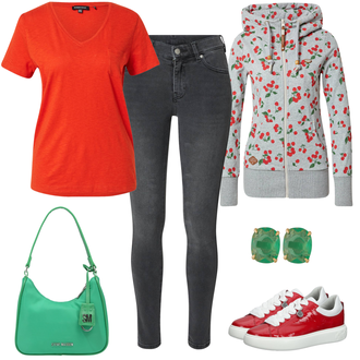 Kurz/Mini Outfit mit Grün Schultertasche/Schultertasche/Accessoire Steve Madden "Bequemes Alltagsoutfit"
