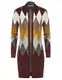 GRACE KARIN Damen Strickmantel Lang Sweater Langarm High Stretchy Casual Offene Strickjacke mit Taschen M Dunkelrot Diamant CL0595A21-03