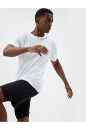 Sports T-Shirt Slogan Printed Short Sleeve Crew Neck