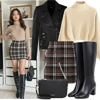 Frühlings Outfits Edel mit 60er Jahre Rock/Schottischer Rock/Winterröcke/Minirock/70er Minirock/Woll Rock/Tweed Rock/Karierter Rock Generisch, Schwarz/Weiß/Braun Klassischer Stiefel/Lammfell Stiefel/Reitstiefel/High Heels Stiefel/Spitzer Stiefel/Weitschaftstiefel/Langer Stiefel/Kniehoher Stiefel Hotberry, Schwarz/Weiß/Rosa/Braun Baguette-Tasche/Tragetasche/Kleine Tasche/Umhängetasche/Schulranzen/Schultertasche Tamaris "Modisches Frühlingsoutfit"Look: Casual, Elegant, Schlichte, Edel, Büro, Stil, 70er, Sexy, Western, Premium, 20er Jahre, Schick, Unisex, Feine, Classic, Lack, Ausgefallene, Metal, Egirl