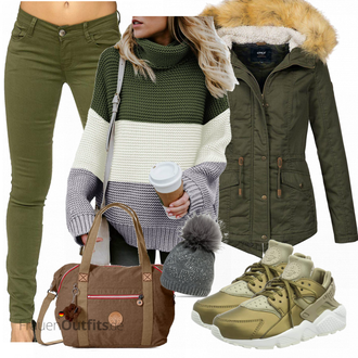 Outfit mit Grün Sneaker Nike "Only jacke"