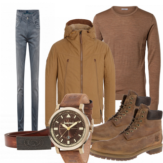 Outfit mit Rot/Grün Stiefel Timberland "AutumnLove"