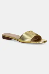Usnjeni natikai Lauren Ralph Lauren Everley Sld enski, zlata barva, 802970531002