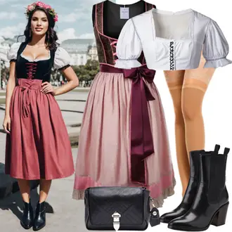 Outfits Oper Reiten mit Weiß ALMSACH "Alltagstauglicher Look mit Dirndl und Stiefeletten"Look: Reiten, Arbeits, Baseball