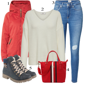 apranga su Pilka/Balta Trikotažas Only "Zimné Outfit"