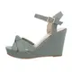 Ital Design Damenschuhe Sandalen & Sandaletten Keilsandaletten Canvas Hellgrün Gr. 38