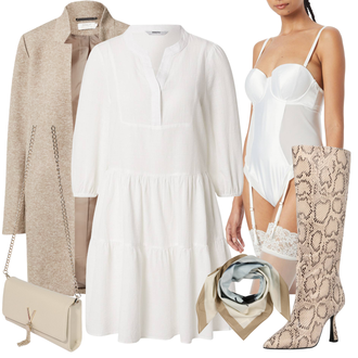 Outfity na zimu Zvířecí potisk s Chelsea Boty Public Desire "Elegantní zimní outfit"