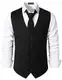 PARKLEES Herren Hipster Urban Design Business formelle Weste Slim Fit Anzug Smoking Kleid Weste, Schwarz , M