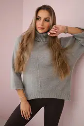 Kesi Woski V-neck sweater ginger Ingwer grey