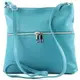 modamoda de - T144 - ital Umhängetasche Schultertasche aus Leder, Farbe:Türkis2021