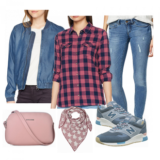 Cowgirl, Esthetische Outfit mit Rosa/Lila Schal/Hut Bandana Cashmere Dreams "Only bluse"Look: Western, Trendige, Vintage, Boho, Trachten, Cowgirl, Country Styl, Retro, 80er