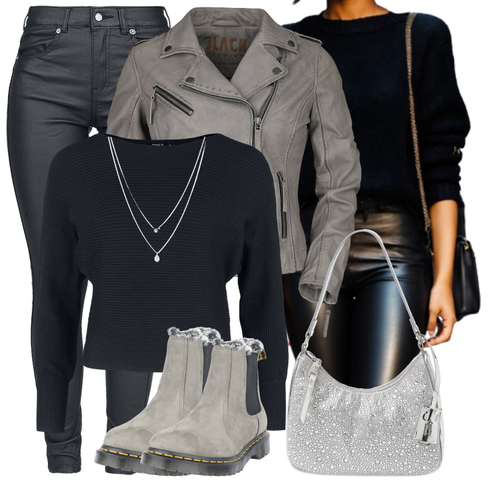 Grau/Hellgrau/Braun Lederjacke/Herren Lederschuhe/Klassischer Stiefel/Gefütterte Stiefelette/Wasserdichter Stiefel/Winter Stiefel/Winter Stiefelette/Thermostiefel/Chelsea Boot Dr. Martens kombinieren mit Dunkelgrau/Schwarz/Grau/Silber/Weiß Schmuck Feine Kette/Kette DKNY